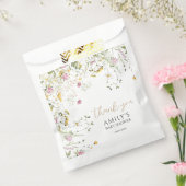 赤ちゃんシャワーピンク&イエローワイルドフラワー好きバッグ フェイバーバッグ (封をした状態)