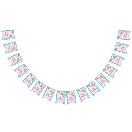 赤ちゃんシャワーピンク/ベビーカメ，アゲハチョウバナー バンティングフラッグ