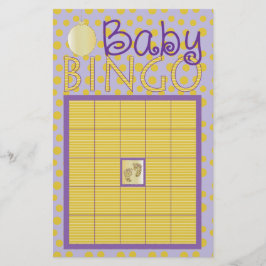 赤ちゃんシャワーピンクBINGO「ドットストライプ、金ゴールド/紫」 チラシ