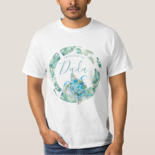 赤ちゃんシャワーファミリーシャツパパトロピカルカメ Tシャツ