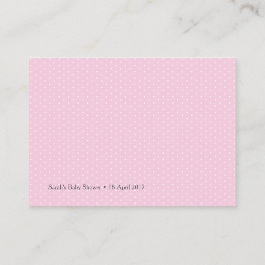 赤ちゃんシャワーフローラカードの代わりに本を持って来る エンクロージャーカード (裏面)