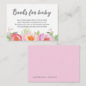 赤ちゃんシャワーフローラカードの代わりに本を持って来る エンクロージャーカード (正面/裏面)
