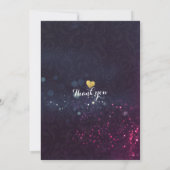 赤ちゃんシャワーフローラパープルスパークルストリングライト 招待状 (裏面)