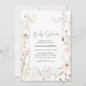 赤ちゃんシャワーフローラボホワイルドフラワーシャワー 招待状 (正面)