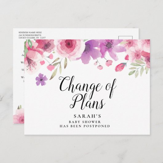 赤ちゃんシャワーフローラ水の色延期 ポストカード (正面/裏面)