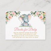 赤ちゃんシャワーフローラ用ピンクの象の本金ゴールド エンクロージャーカード (正面)