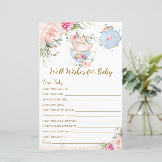 赤ちゃんシャワーフローラ紅茶パーティーがベビーを願う (スタンド正面)