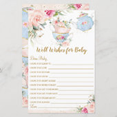 赤ちゃんシャワーフローラ紅茶パーティーがベビーを願う (正面/裏面)