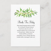 赤ちゃんシャワーブックオリーブの枝のセージ緑 エンクロージャーカード (正面)