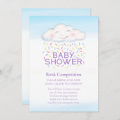 赤ちゃんシャワーブックコンペティションクラウドキャンディふりかける エンクロージャーカード (正面/裏面)