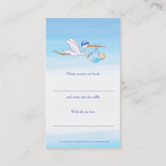 赤ちゃんシャワーブックコンペティションボーイストークアートカード 名刺 (裏面)