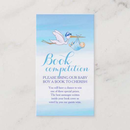 赤ちゃんシャワーブックコンペティションボーイストークアートカード 名刺 (正面)