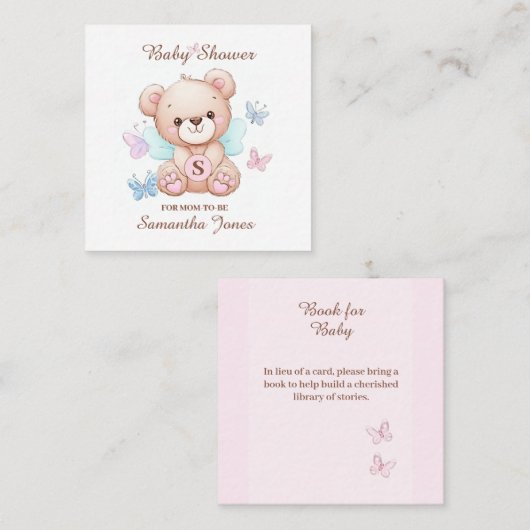 赤ちゃんシャワーブックメッセージエンクロージャカード エンクロージャーカード (正面/裏面)