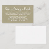 赤ちゃんシャワーブックリクエストカードバ素朴ーラップ エンクロージャーカード (正面/裏面)