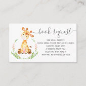 赤ちゃんシャワーブックリクエストカードピンクキリン エンクロージャーカード (正面)