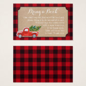 赤ちゃんシャワーブックリクエストクリスマストラックレッドプレイド (正面&裏面)