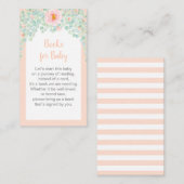 赤ちゃんシャワーブックリクエストユーカリ葉フローラ エンクロージャーカード (正面/裏面)