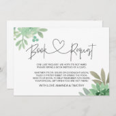 赤ちゃんシャワーブックリクエスト男女兼用多肉類 招待状 (正面/裏面)