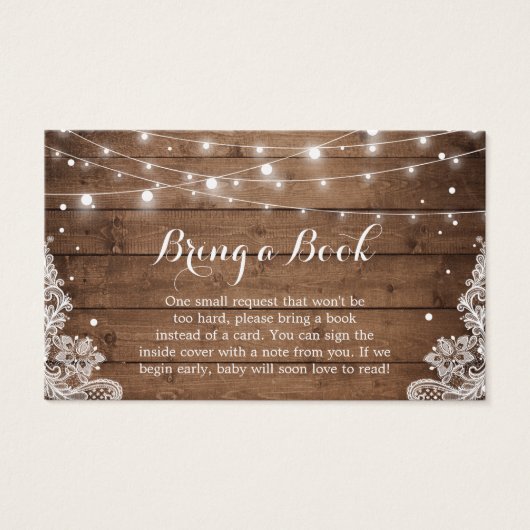 赤ちゃんシャワーブックリクエスト素朴ウィンタースノーレース (正面)