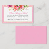 赤ちゃんシャワーブックリクエスト花花花花束桃色 エンクロージャーカード (正面/裏面)