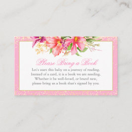 赤ちゃんシャワーブックリクエスト花花花花束桃色 エンクロージャーカード