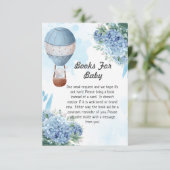 赤ちゃんシャワーブックリクエスト象のホットエアバルーン エンクロージャーカード (スタンド正面)