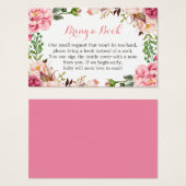 赤ちゃんシャワーブックリクエスト赤面ピンクフローラ (正面&裏面)