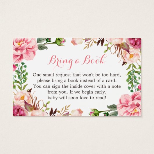 赤ちゃんシャワーブックリクエスト赤面ピンクフローラ (正面)