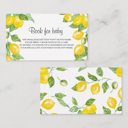 赤ちゃんシャワーブックリクエスト エンクロージャーカード (正面/裏面)