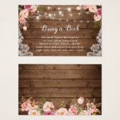 赤ちゃんシャワーブックリクエス素朴ピンクフローラレース (正面&裏面)