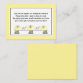 赤ちゃんシャワーブック挿入イエローグレーゾウ エンクロージャーカード (正面/裏面)