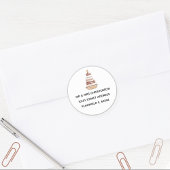 赤ちゃんシャワーブラウン&ホワイトヴィンテージリングや輪トイアドレス ラウンドシール