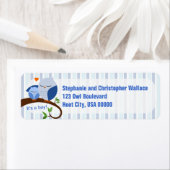 赤ちゃんシャワーブルーの差出人住所ラベル ラベル (インサイチュ)