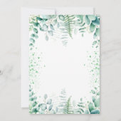 赤ちゃんシャワーブルーエレファントボーイeucalyptus緑 招待状 (裏面)