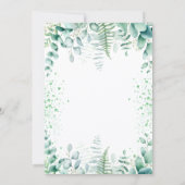 赤ちゃんシャワーブルーエレファントボーイeucalyptus緑 招待状 (裏面)