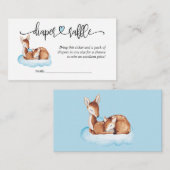 赤ちゃんシャワーブルークラウドディアおむつラッフル エンクロージャーカード (正面/裏面)