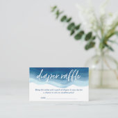 赤ちゃんシャワーブルーグラデーションウォーターおむつラッフル エンクロージャーカード (スタンド正面)