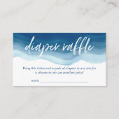 赤ちゃんシャワーブルーグラデーションウォーターおむつラッフル エンクロージャーカード (正面)