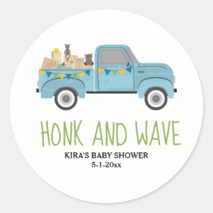 赤ちゃんシャワーブルートラックを介したHonk & Waveドライブ ラウンドシール