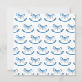 赤ちゃんシャワーブルーロッキングホース四角招待状 招待状 (裏面)