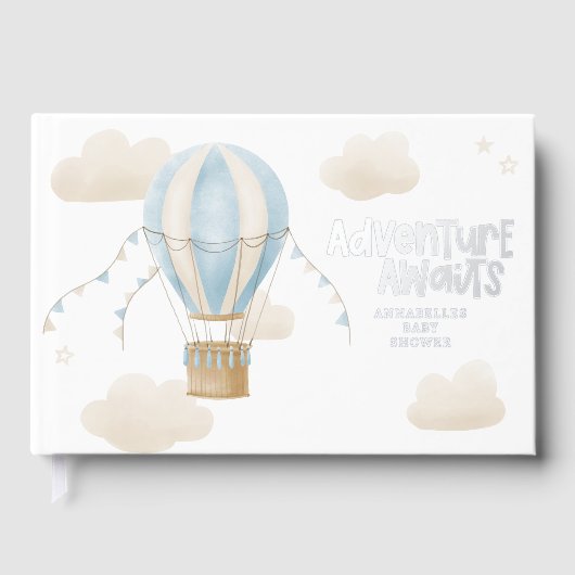 赤ちゃんシャワーブルー熱気球アドベンチャー待ち ゲストブック (正面)
