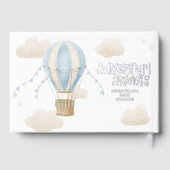 赤ちゃんシャワーブルー熱気球アドベンチャー待ち ゲストブック (裏面)