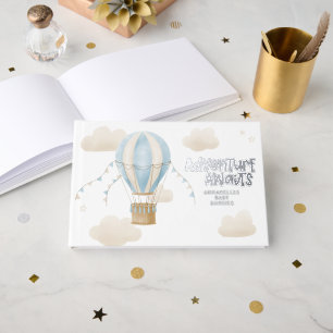 赤ちゃんシャワーブルー熱気球アドベンチャー待ち ゲストブック