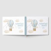 赤ちゃんシャワーブルー熱気球アドベンチャー待ち ゲストブック (全面)