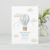 赤ちゃんシャワーブルー熱気球アドベンチャー待ち 招待状 (スタンド正面)