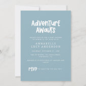 赤ちゃんシャワーブルー熱気球アドベンチャー待ち 招待状 (裏面)