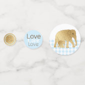赤ちゃんシャワーブルー金ゴールド象 コンフェッティ (裏面)
