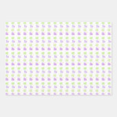 赤ちゃんシャワーブルー,紫,緑,ピンクのハート ラッピングペーパーシート (正面3)