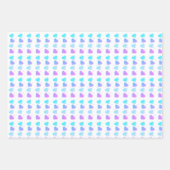 赤ちゃんシャワーブルー,紫,緑,ピンクのハート ラッピングペーパーシート (正面)