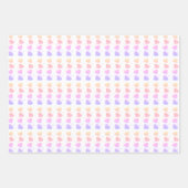 赤ちゃんシャワーブルー,紫,緑,ピンクのハート ラッピングペーパーシート (正面3)
